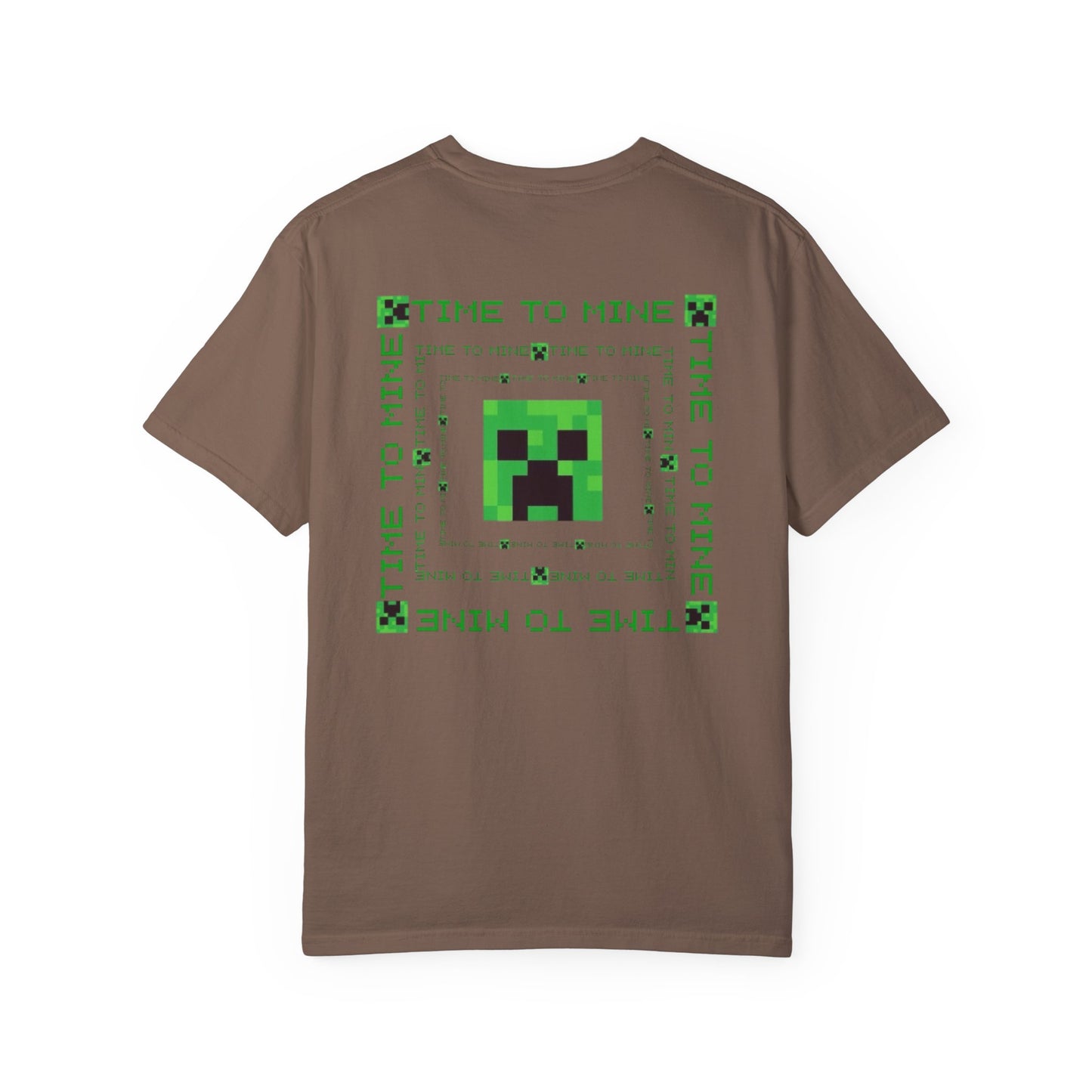 Unisex Garment-Dyed T-Shirt - Minecraft Creeper 'Time to Mine' Graphic Tee