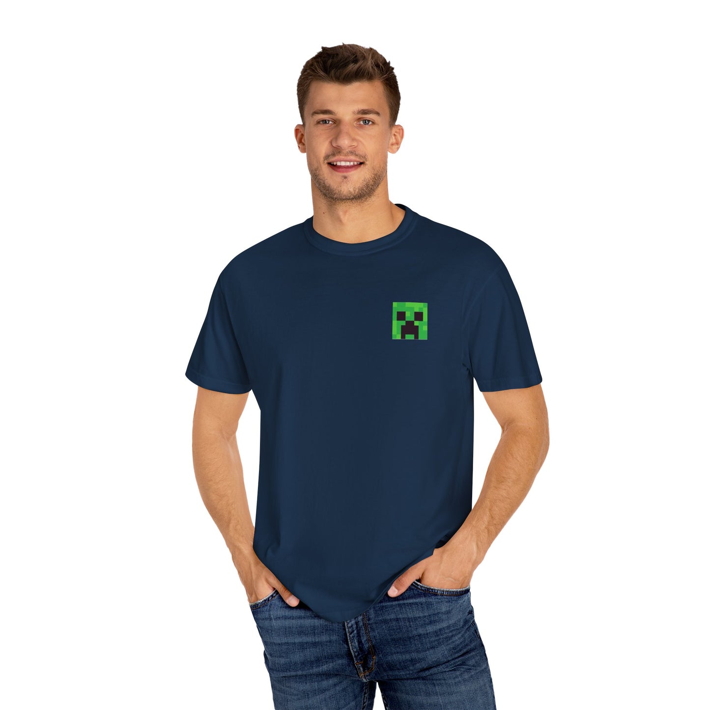Unisex Garment-Dyed T-Shirt - Minecraft Creeper 'Time to Mine' Graphic Tee