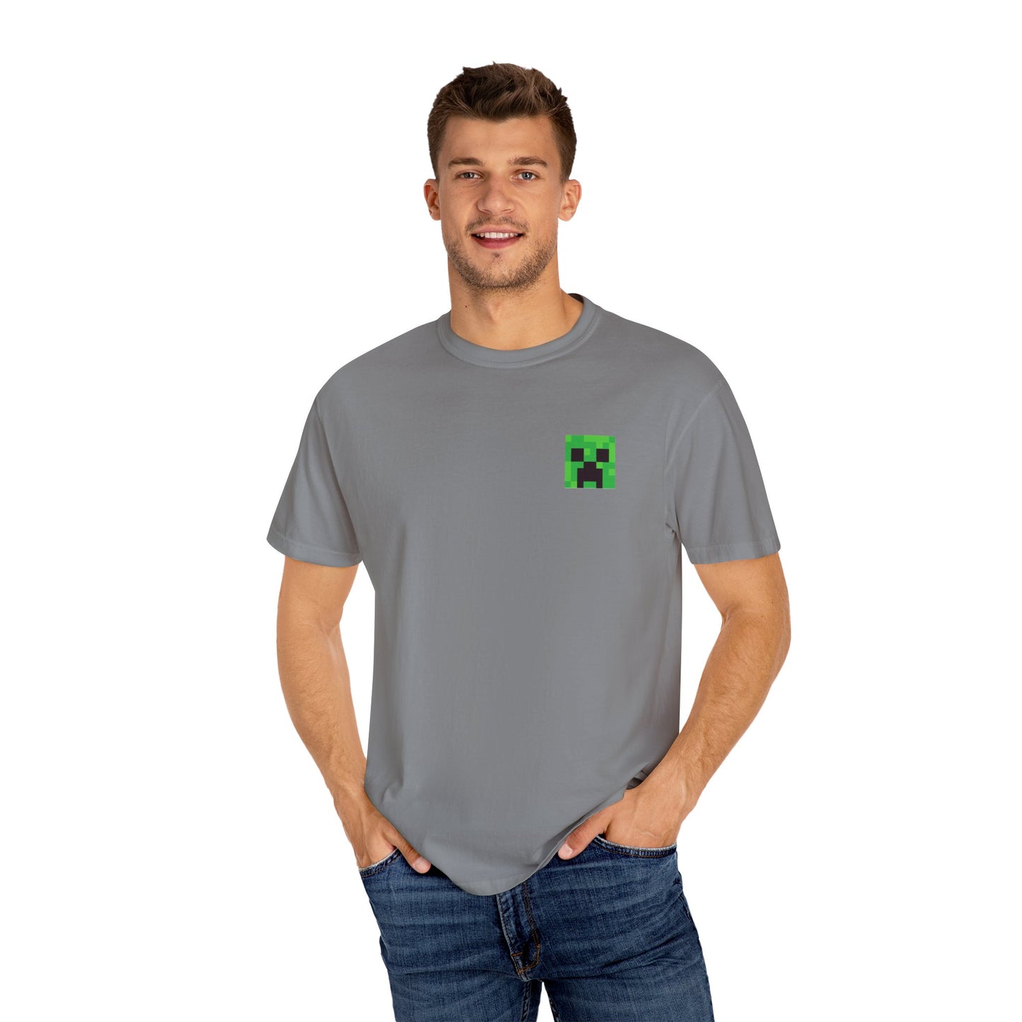 Unisex Garment-Dyed T-Shirt - Minecraft Creeper 'Time to Mine' Graphic Tee