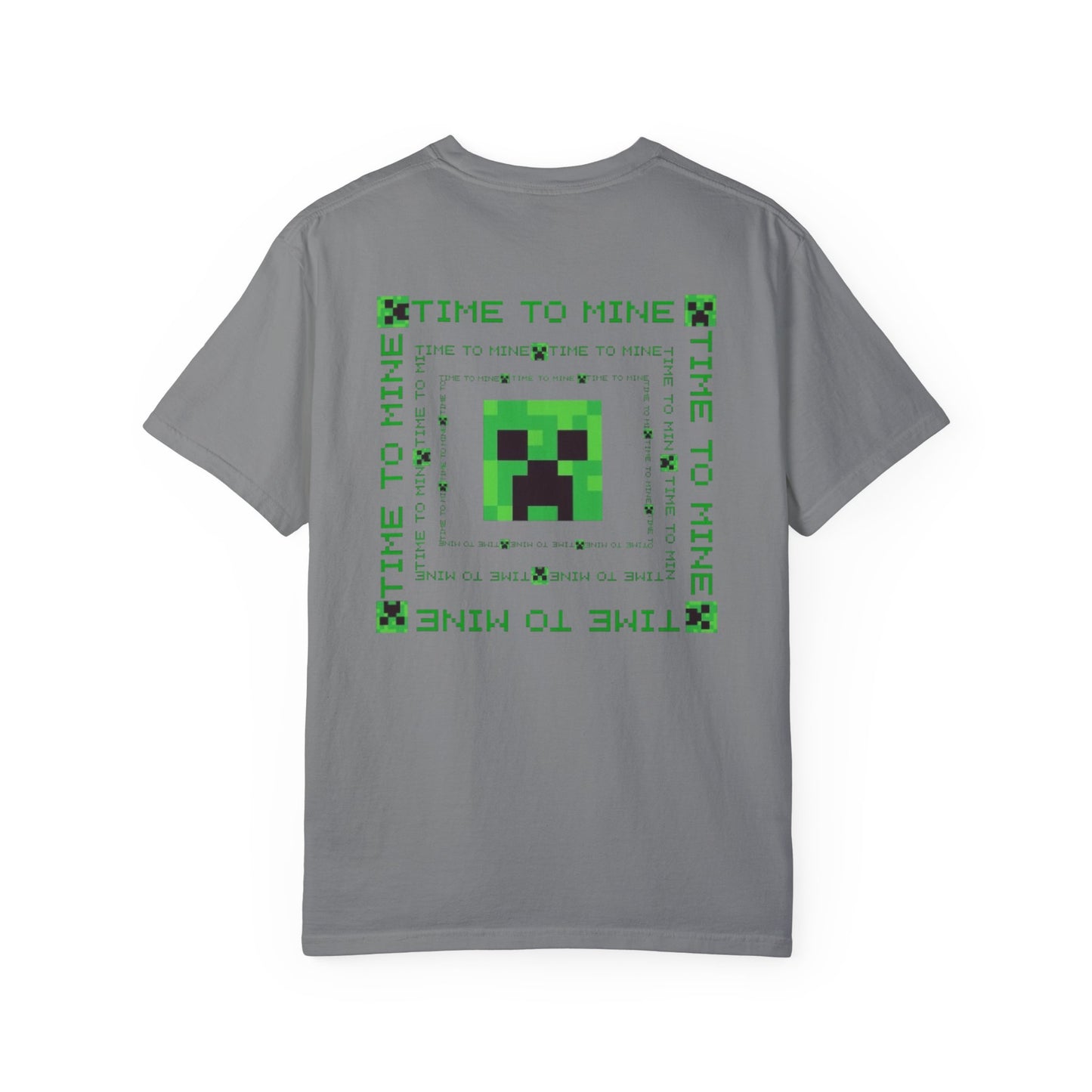 Unisex Garment-Dyed T-Shirt - Minecraft Creeper 'Time to Mine' Graphic Tee
