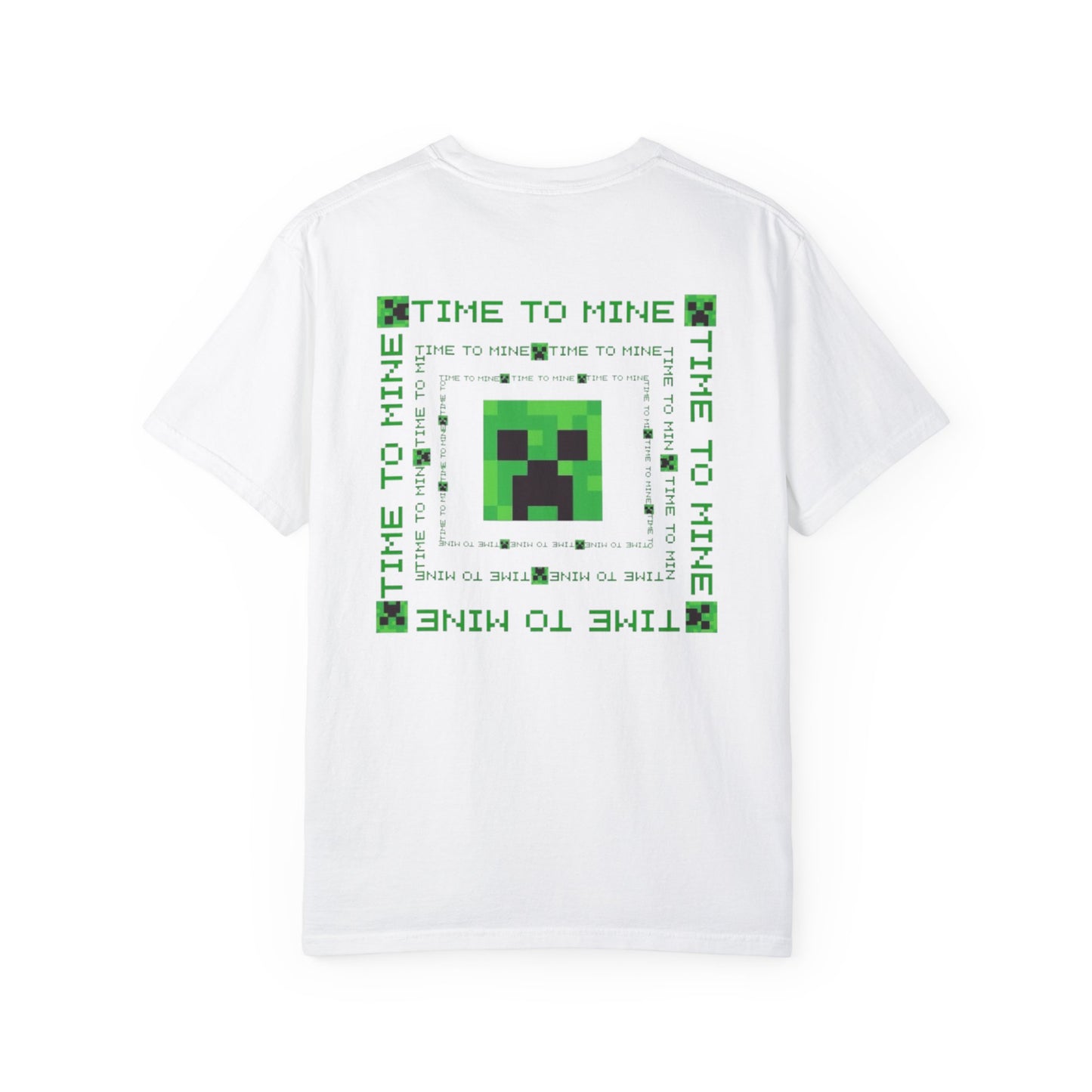 Unisex Garment-Dyed T-Shirt - Minecraft Creeper 'Time to Mine' Graphic Tee