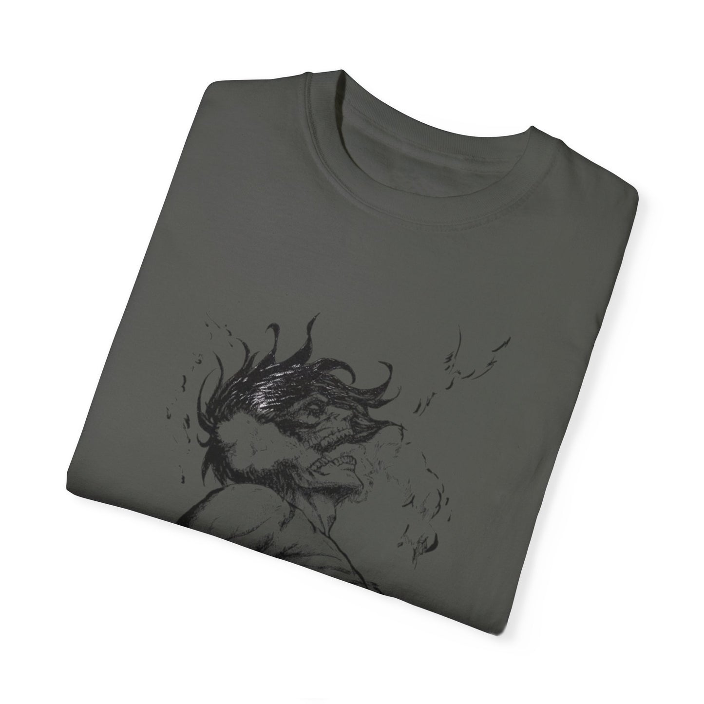 "Titan of Freedom", Artistic Unisex Garment-Dyed T-Shirt - Bold Design for Creatives