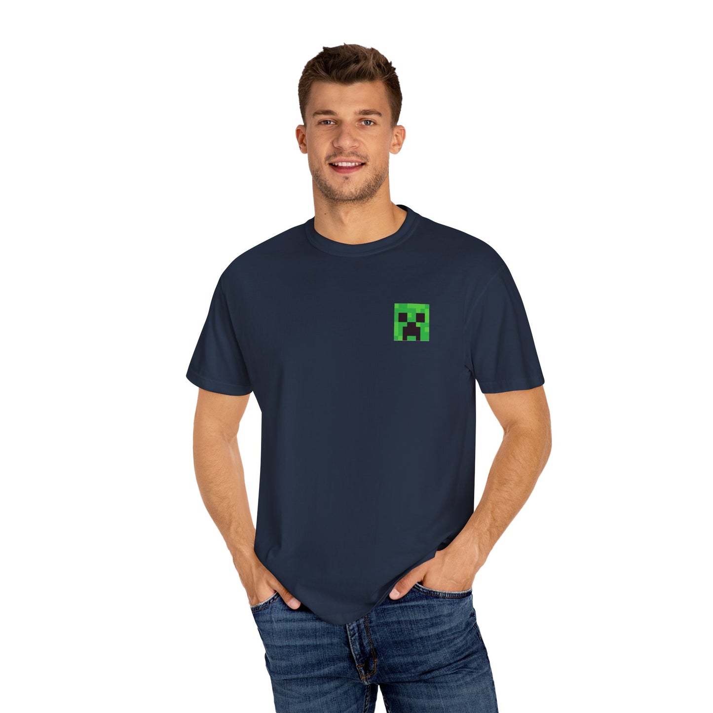 Unisex Garment-Dyed T-Shirt - Minecraft Creeper 'Time to Mine' Graphic Tee
