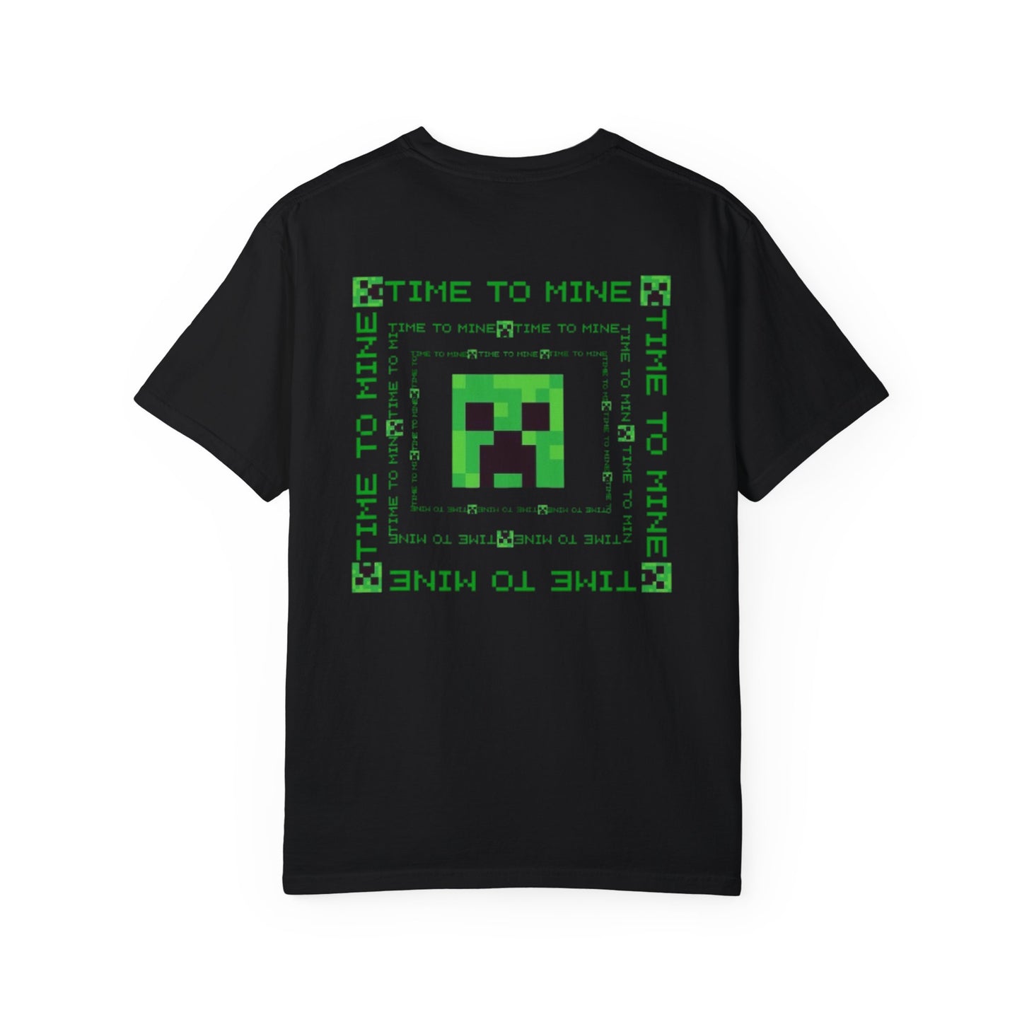 Unisex Garment-Dyed T-Shirt - Minecraft Creeper 'Time to Mine' Graphic Tee