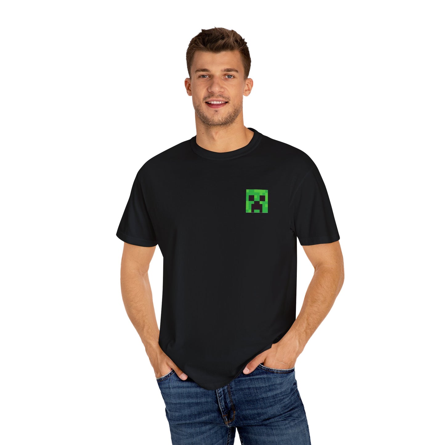Unisex Garment-Dyed T-Shirt - Minecraft Creeper 'Time to Mine' Graphic Tee