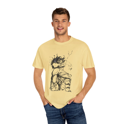"Titan of Freedom", Artistic Unisex Garment-Dyed T-Shirt - Bold Design for Creatives