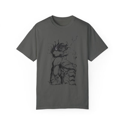 "Titan of Freedom", Artistic Unisex Garment-Dyed T-Shirt - Bold Design for Creatives