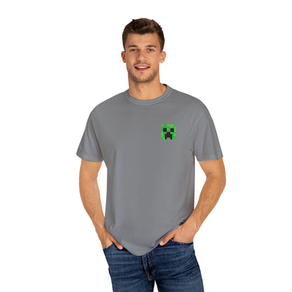 Unisex Garment-Dyed T-Shirt - Minecraft Creeper 'Time to Mine' Graphic Tee