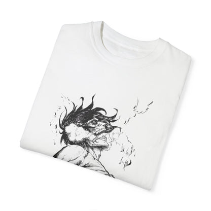 "Titan of Freedom", Artistic Unisex Garment-Dyed T-Shirt - Bold Design for Creatives