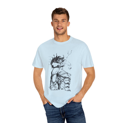 "Titan of Freedom", Artistic Unisex Garment-Dyed T-Shirt - Bold Design for Creatives