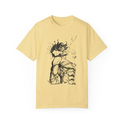 "Titan of Freedom", Artistic Unisex Garment-Dyed T-Shirt - Bold Design for Creatives