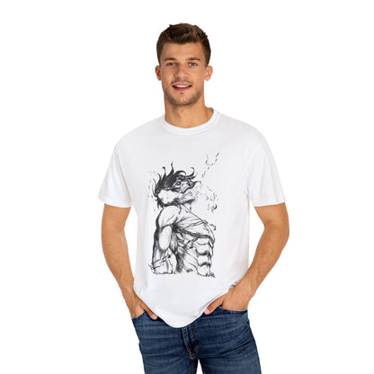"Titan of Freedom", Artistic Unisex Garment-Dyed T-Shirt - Bold Design for Creatives