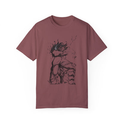 "Titan of Freedom", Artistic Unisex Garment-Dyed T-Shirt - Bold Design for Creatives