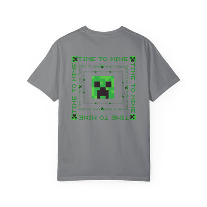 Unisex Garment-Dyed T-Shirt - Minecraft Creeper 'Time to Mine' Graphic Tee