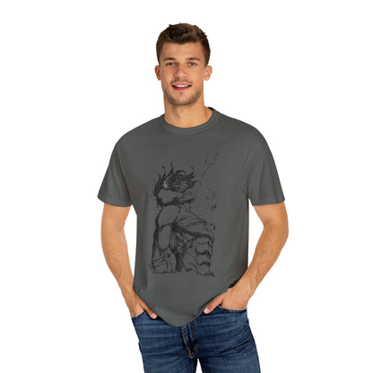 "Titan of Freedom", Artistic Unisex Garment-Dyed T-Shirt - Bold Design for Creatives