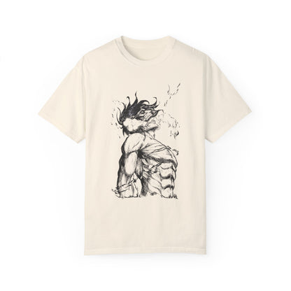 "Titan of Freedom", Artistic Unisex Garment-Dyed T-Shirt - Bold Design for Creatives