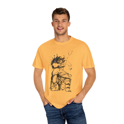"Titan of Freedom", Artistic Unisex Garment-Dyed T-Shirt - Bold Design for Creatives